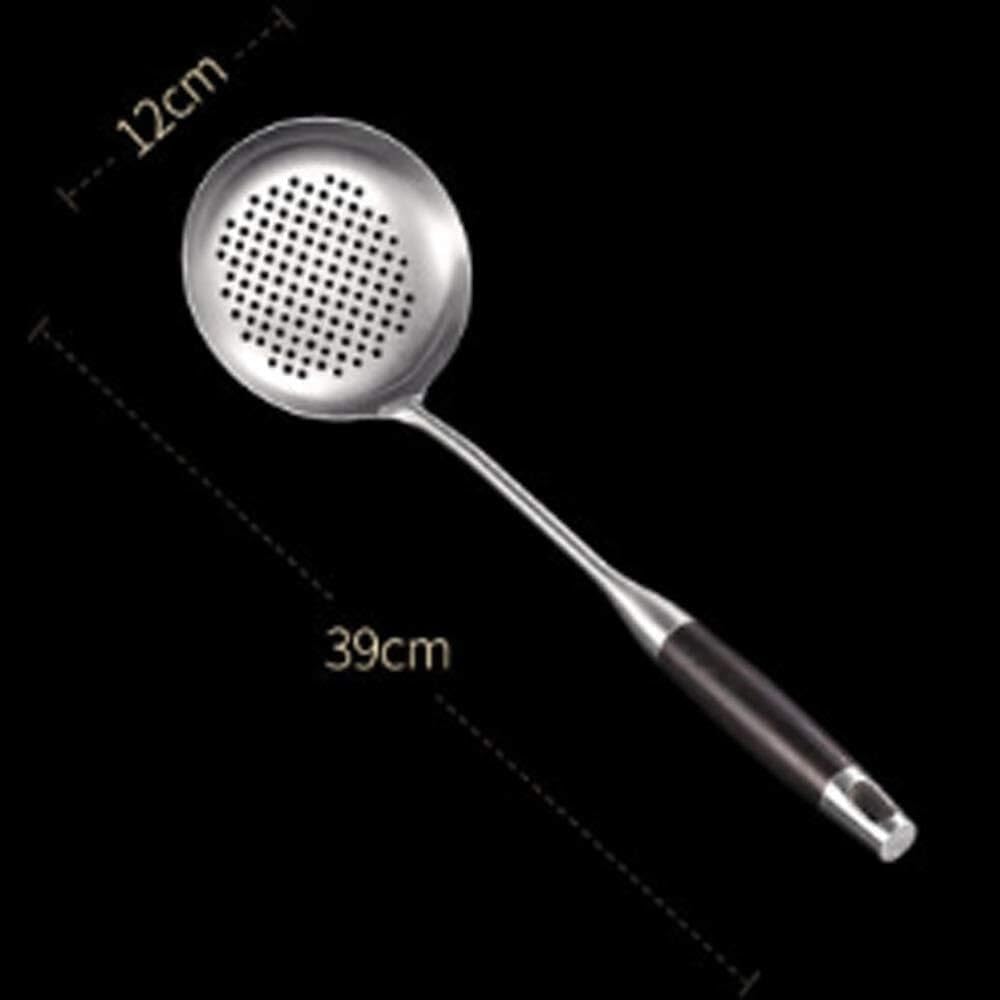 Stainless Steel Kitchen Utensil Set With Wooden Handle – Spatula, Colander, Soup Spoon & More For Cooking