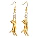 Cat Earrings Girls Women Fashion 18K Gold Plated Dangle Drop Earrings