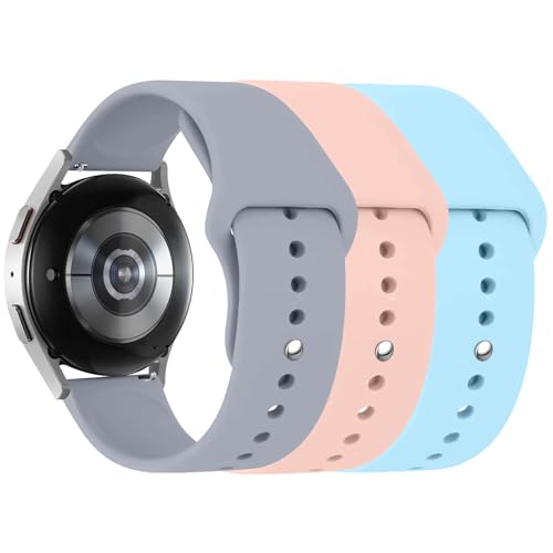 3 Stuck Silikon Armband für Samsung Galaxy Watch 7 6 5 4 Band 40mm 44mm,Galaxy Watch 6 Classic Armbänder 43mm 47mm, 20mm...