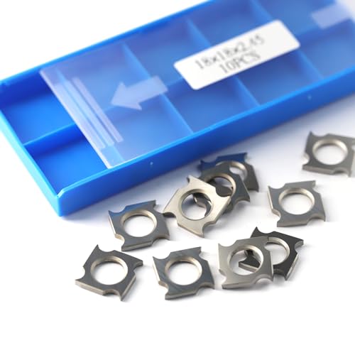 18x18x2.45mm Square Tungsten Carbide Replacement Cutter Inserts Knives Blades for Woodworking Spiral Helical Planer Head 10pcs