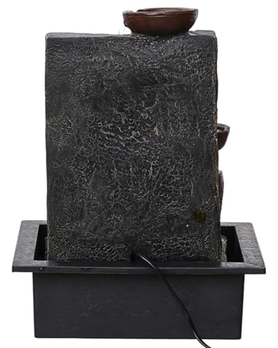 Image of UAG Exports Tabletop Indoor Water Fountain /Waterfall 4-Diya Ganesha Fountain with LED Light & Water Flow Controller Pump for Home Decor, Office, Bedroom, Gifting (Size: 40x30x22CM | Weight: 2075grm)