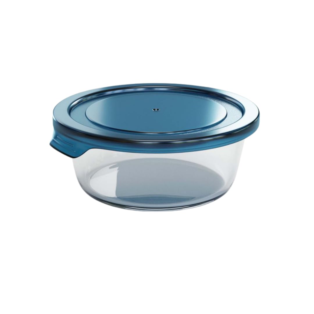 Round Glass Food Storage Containers with Airtight BPA-Free Lids – Stackable, Clear, Microwave, Oven, Freezer & Fridge Safe – 400ml & 650ml Sizes – Perfect for Meal Prep, Leftovers & Snacks (650ml)