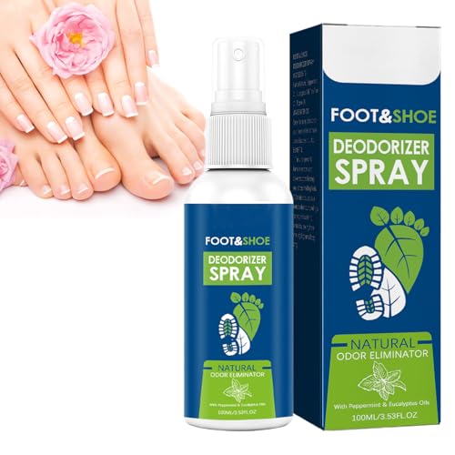 Spray Desodorante para Pies | Pulverizador Desodorante En Niebla Para Zapatos,Envase 100ml con Extractos Vegetales, Solución Natural para Gimnasio, Viaje, Camping y Calzado Deportivo