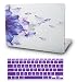 KECC Laptop Case for MacBook Air 13" w/Keyboard Cover Plastic Hard Shell Case A1466/A1369 2 in 1 Bundle (Purple Flower)