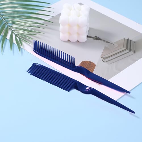 2 peines azules para desenredar cabello y peinar, set de 3 filas miniatura 5