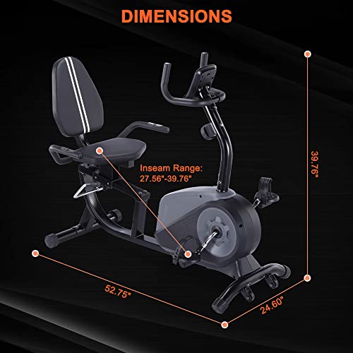 ECHANFIT Recumbent Exercise Bike with Bluetooth Connectivity and 8