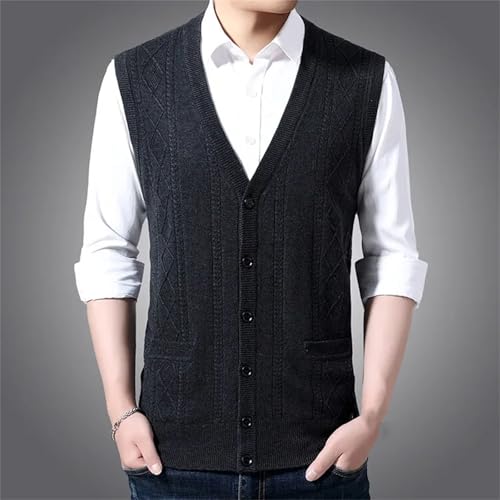 Men Wool Knitted Vest Autumn Winter Knit Sleeveless Cardigan Fashion Sweaters Vests4