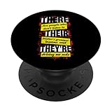 divertente grammatica nerd design lì, loro, sono popsockets popgrip adesivo