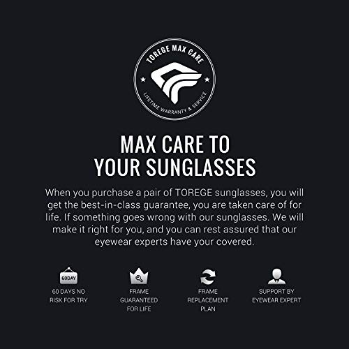 Torege Polarized Sports Sunglasses For Men Women Cycling Running Driving Fishing Glasses Tr002 (Transparent Gray Frame&Orange Lens) #TOP5