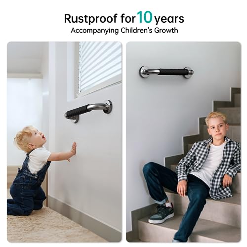 opove 12" Grab Bars for Shower and Bathroom, Anti-Slip Shower Handles for Elderly, Seniors, Handicap & Pregnant Women, Black (1 Pack)