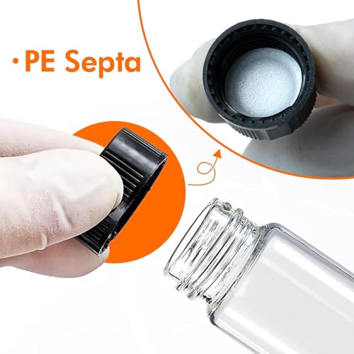 Image of Bello 50ml Clear Glass Vials Culture Tube with PE Stopper, 20pcs Leak-Proof Glass Bottles Containers for Storage Liquid, Essential Oil, Pills and Lab Home Kitchen Use