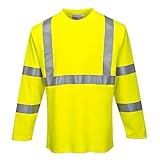 Portwest FR96 Flame Resistant ARC 2 Anti Static High Visibility Long Sleeve Safety T-Shirt (X-Large)
