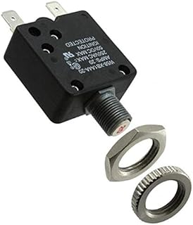 Circuit Breaker Thermal 20A 250V AC 50V DC Push to Reset Panel Mount W58-XB1A4A-20