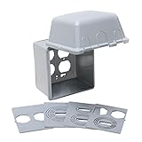 Taymac MM7440G Weatherproof Double Outlet Cover Outdoor Receptacle Protector, 4-3/4 Inches Deep, Grey