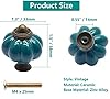 Cjueiom 12 Pack Ceramic Drawer Knobs, Teal Vintage Cupboard Knobs with Mounting Screws, Antique Wardrobe Pull Handles for Kitchen Cabinet and Dresser #5