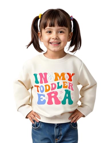 luethbiezx Toddler Baby Girls Sweatshirt in My Toddler Era Long Sleeve Pullover Crew Neck Retro Top Fall Clothes