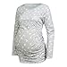 Produktbild FIRSS Damen Umstandsshirt,Langarm Basic Drucken Rundhalsausschnitt Umstandsmode Umstandstop Maternity Schwangerschaft Pullover
