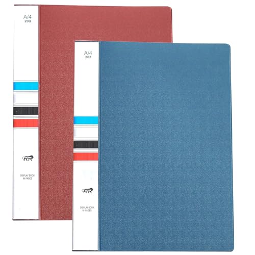 Image of TULMAN 40 Pockets Bound A4 Size Presentation Display Book Portfolio File Binders with Plastic Clear Sleeves Document Organizer, Music Sheets Artwork Drawing for School Office - Color May Vary - 1 pk