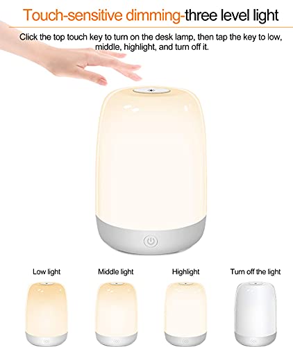 Lámpara de noche táctil para mesa, luces LED con USB miniatura 3
