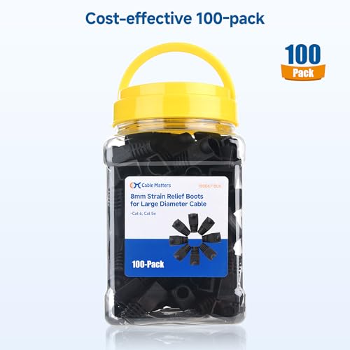 Capuchones Cable Matters 180067-BLK de alta resistencia para terminaciones de cableado premium 6