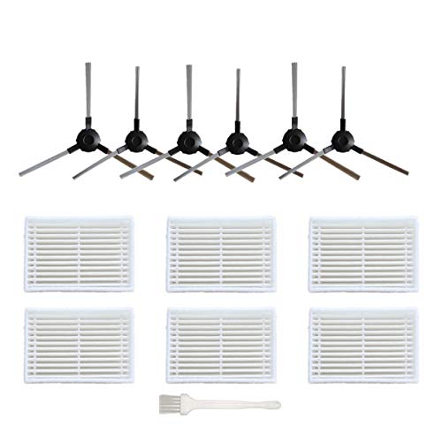 Fantisi Pièces de rechange pour Amibot Pure, Pulse et Prime,AMIBOT Pure H2O, kit d'accessoires - 6 filtres HEPA 6 brosses latérales 1 brosse de nettoyage Cover