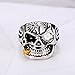 LAIMIUMIU33 Bullet in Grillz Vampire Skull Ring for men Pirate Single Eye Ring Bullet in Grillz Biker 316 Stainless Steel Rings Iced Out Jewelry Heavy Metal Punk Ring Devil Demon Gothic Style mens