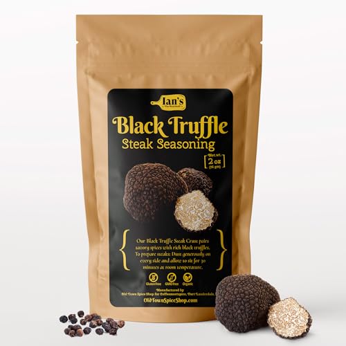IAN's Steak Truffle Seasoning (2oz) Steak Seasoning Steakhouse Quality Crust - Steak Rub - Made in the USA - Black Truffle Salt - Truffle Lover Gifts