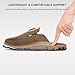 Stelle Suede Clogs for Women Men Potato Shoes with Arch Support Leather Cork Footbed Mules Slip on Home Slippers(Taupe,8)