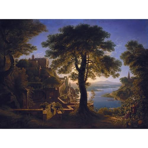 Impression d'art Schinkel Château au bord de la rivière, cadeau idéal de pendaison de crémaillère