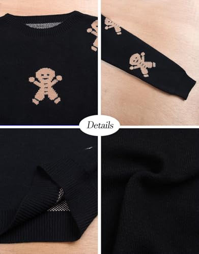 Image of Womens Cute Heart Sweater Crew Neck Long Sleeve Pullover Valentines Sweater