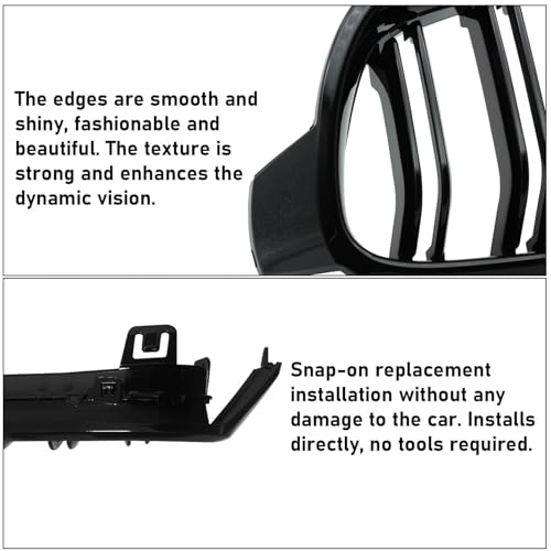 TTCR-II Compatible with F30 Grill, Double Slats Kidney for 3 Series F30 F31 F35 318d 320d 330d 320i 328i 335i 335i xDrive 2012-2018, 2 PCS 320d Accessories F31 Front Grill Gloss Black - Image 5
