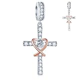 Sparkling Religious Cross CZ Pendant Charms fit Pandora Christian Bracelet, 925 Sterling Silver I Ca
