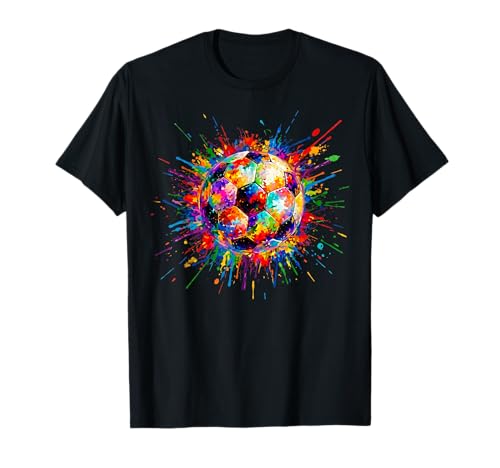 Ballon de Football Dessin et Peinture Style Urbain T Art Abstrait T-Shirt