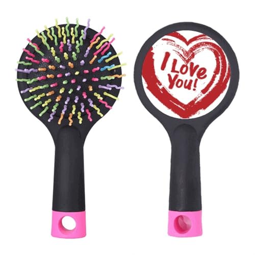 Brosse à cheveux démêlante I Love You motif cœur rouge le cadeau d'amour capillaire