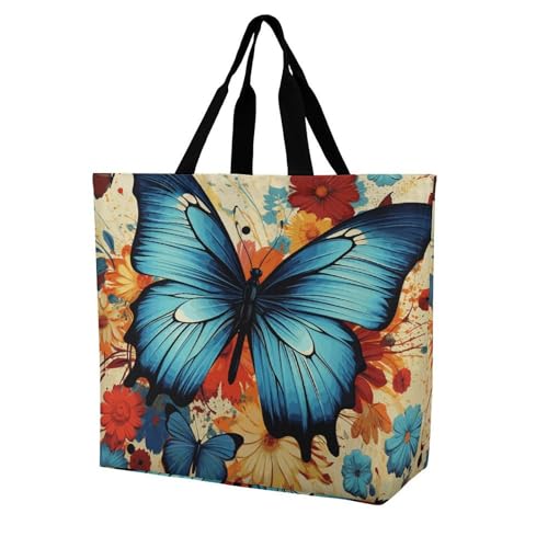 Brook Trout Fly Fishing Beach Bag Reusable Tote Bag Foldable Grocery Bags Women Shopping Bags for Daily Essentials