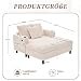 Soweiz Sofa, weicher Chaiselongue-Liegesessel mit seitlichen Getränkehaltern, USB-Anschlüssen, integrierter LED-Ambiente-Beleuchtung – für Wohnzimmer, Schlafzimmer, 142x128x85cm (Beige)