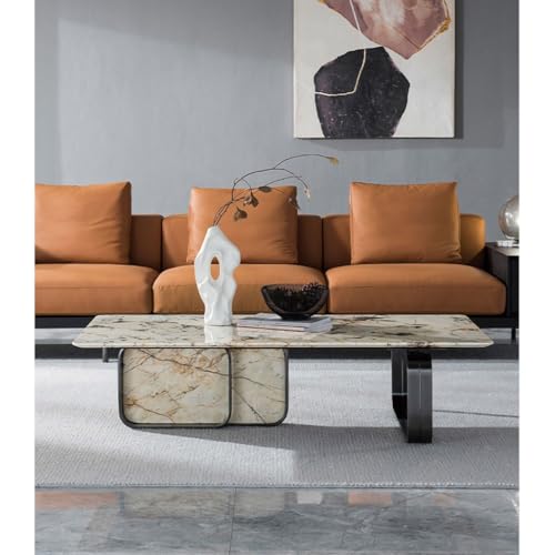 BNUTFRDD Coffee Tables Marble Base Coffee Table Modern Apartment Simple Side Villa Living Room End Sofa Table - Image 9