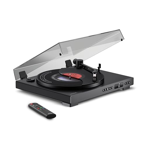 MIXX Analog Plus 2-in-1 Vinyl Record Player & CD Player with Remote – Fully Automatic Turntable, Bluetooth Transmitter, AUX Output, Slim Upgrade Music System (No Speakers)