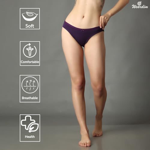 Image of Wearslim Premium Women Soft and Comfortable Women's Cotton Bikini No Show Panty | Ladies Invisible Breathable Briefs Soft Stretch Hipster Underwear