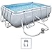 Bestway Power Steel Frame - Set per Piscina Quadrata, con Pompa Filtro a...