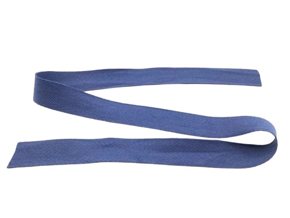 Cotton Blend Binding Apron Herringbone Twill Webbing Tape Sew Strap All Widths (Denim Blue, 20 meter)