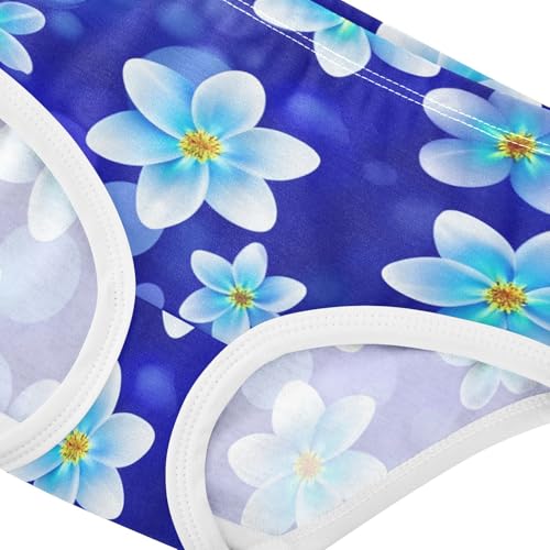 Cotton Girls Underwear Toddler White Light Blue Flowers Girl Panties Cute Designer Briefs Girls Undies 2t4