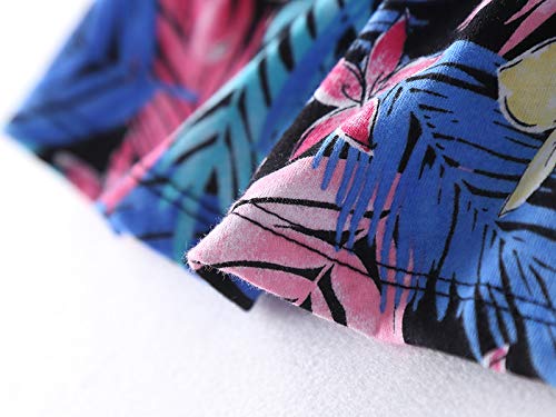 Pnaeong Women's Cotton Nightgown Casual Nights Sleepwear Short Sleeves Print Sleepshirt Xtsy001-Flamingo-L #TOP3