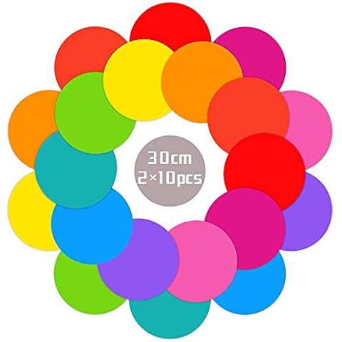 Dry Erase Dots 11.8 ‘’ Colorful Dry Erase Circles for Home Office Classroom Use Reusable Dry Erase Board Stickers Marker Removable (20 Pack) Cover