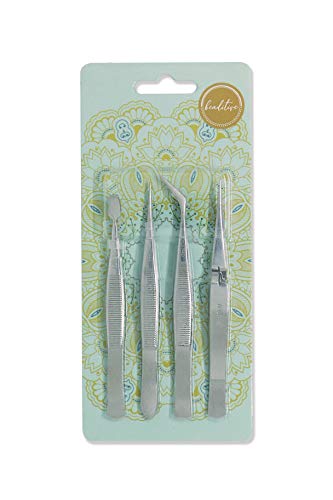 Beaditive Professional Stainless-Steel Precision Tweezer Set – Craft Tweezers for Jewelry & Nail