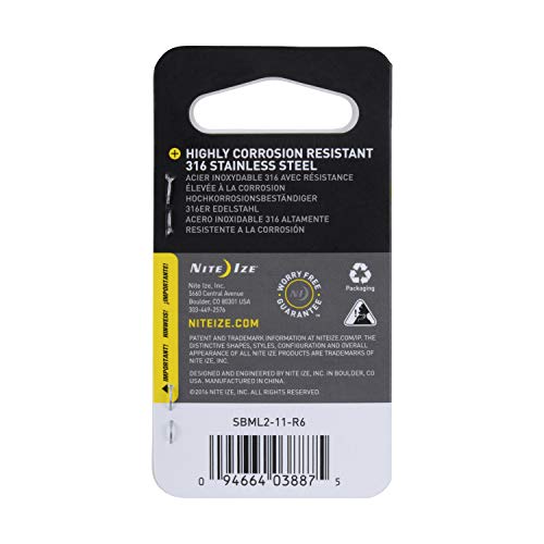Nite Ize S-Biner Marine SlideLock #2, Aço inoxidável 316, Classe Marinha S-Biner com dois, portões d