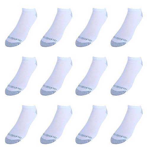 Fruit of the Loom Men's Dual Defense No Show Socks (12 Pack), White2