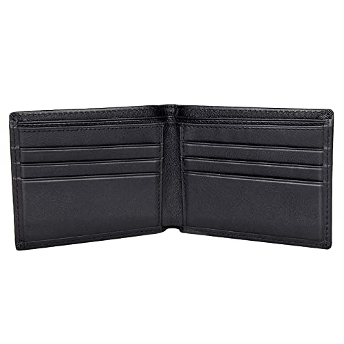 Real Leather RFID Blocking Vintage Italian Genuine Real Leather Slim Bifold Wallet Handmade for Men (Black)4