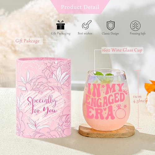 Yalucky Wedding Engagement Gifts for Her Bride to Be Gifts Iridescent Wine Glasses Cool Bridal Shower Classy Bachelorette Gift for Brides Best Friend Sister Colleagues Wifey Cup Honeymoon Gift - Image 4