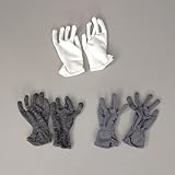 1/6 Scale Male Gloves Decor for 12-inches Action Figure Body Doll, Male Action Figure Gloves Clothing 1/6 Wrist Gloves Costume Accessory (White)